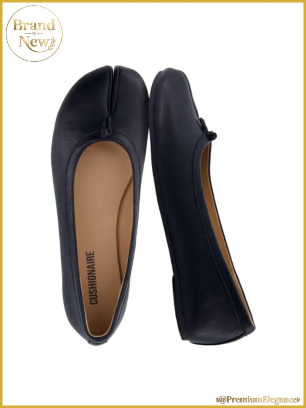 Women's Cushioned Ballet Flats - Split Toe Vegan Leather